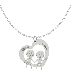 Gargantilla personalizada de niños con nombre plata