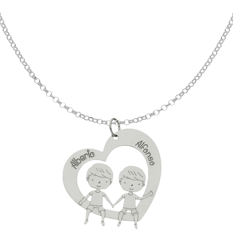 Gargantilla personalizada de niños con nombre plata 1