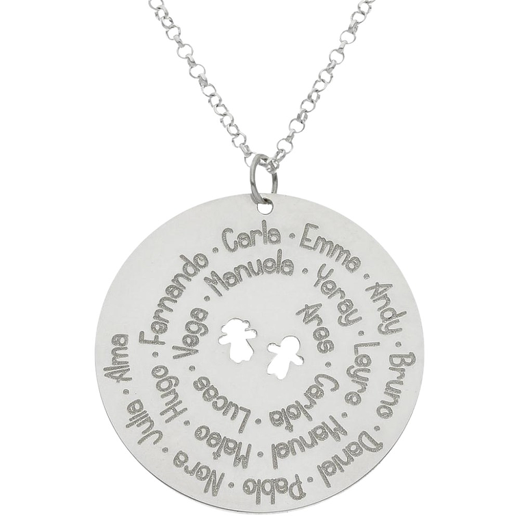 Gargantilla personalizada con nombres plata  1