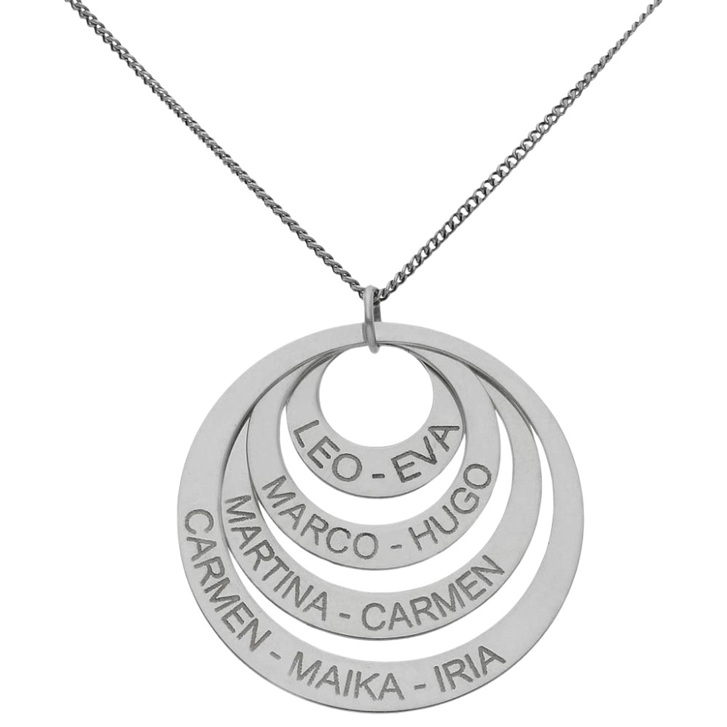 Gargantilla personalizada con nombres plata 1