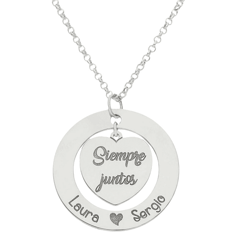 Gargantilla personalizada para comprometidos plata 