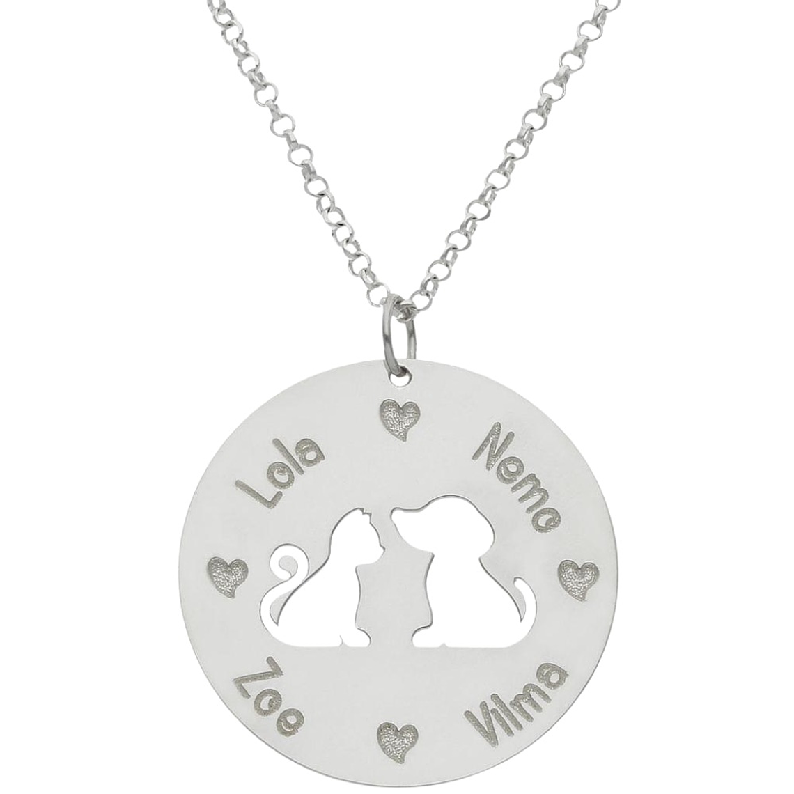 Gargantilla personalizada nombres de mascotas plata 1