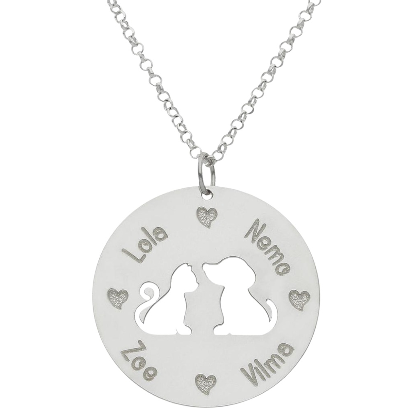 Gargantilla personalizada nombres de mascotas plata 1
