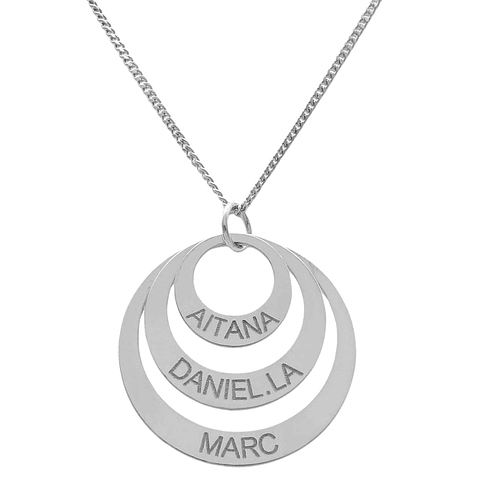 Gargantilla personalizada con nombres plata