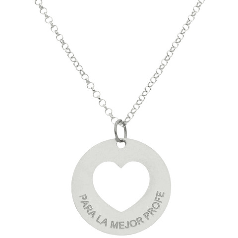 Gargantilla personalizada para la mejor profesora plata