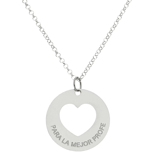 Gargantilla personalizada para la mejor profesora plata