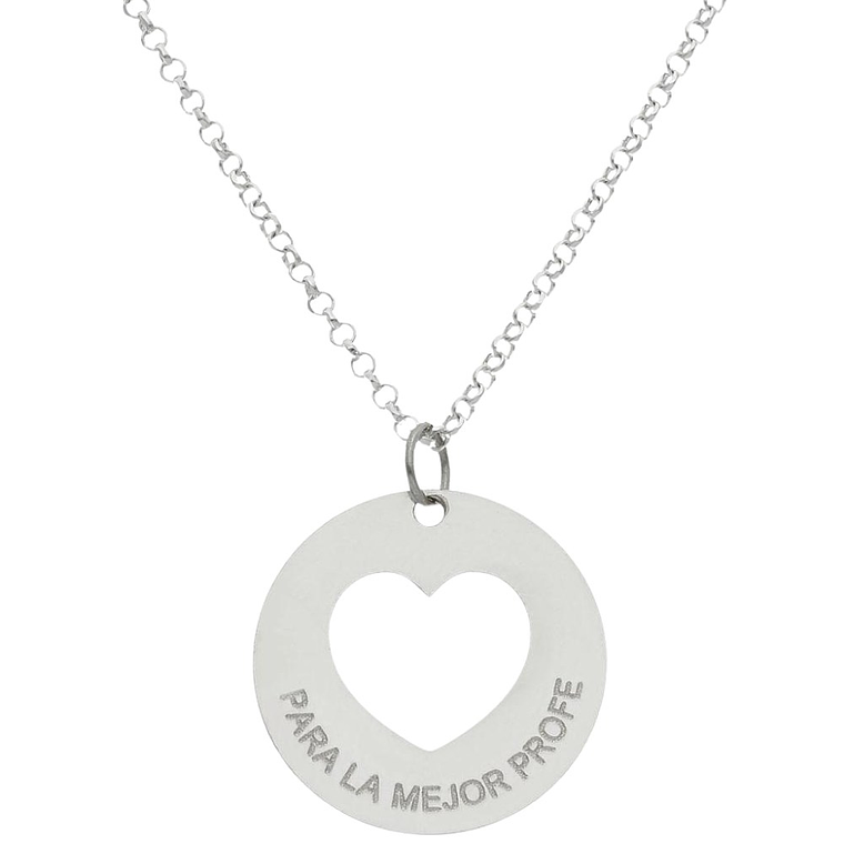 Gargantilla personalizada para la mejor profesora plata 1