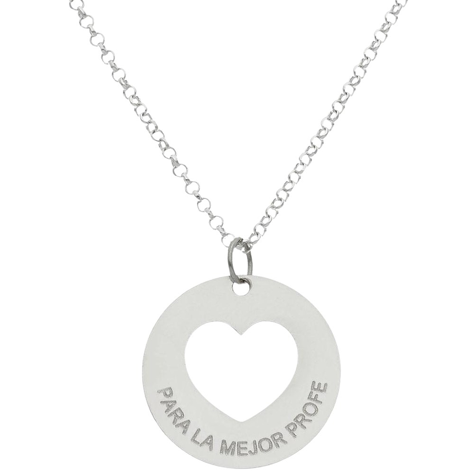 Gargantilla personalizada para la mejor profesora plata 1