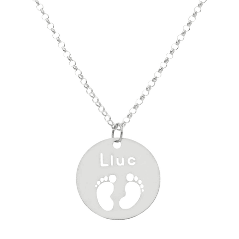 Gargantilla personalizada pies de bebé plata