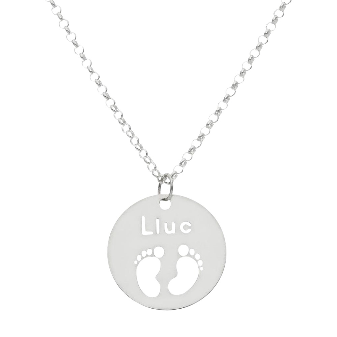 Gargantilla personalizada pies de bebé plata 1