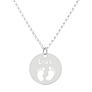 Gargantilla personalizada pies de bebé plata