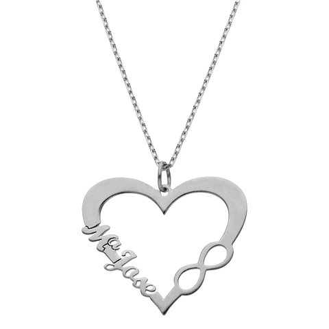 Gargantilla personalizada nombre y corazón plata