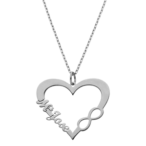 Gargantilla personalizada nombre y corazón plata