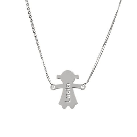 Gargantilla personalizada de niña plata