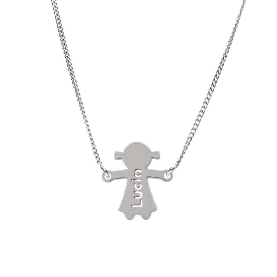 Gargantilla personalizada de niña plata 1