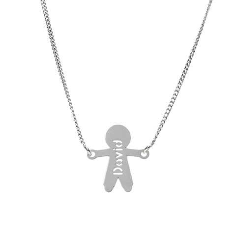 Gargantilla personalizada de niño plata