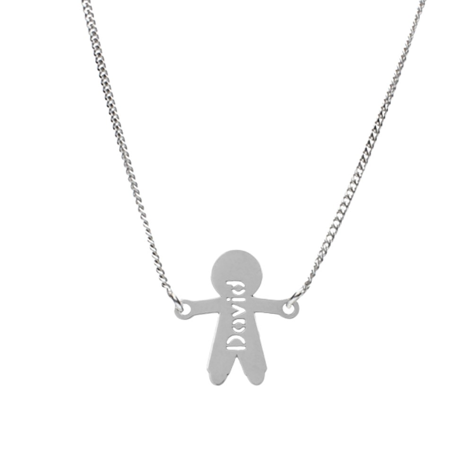 Gargantilla personalizada de niño plata 1
