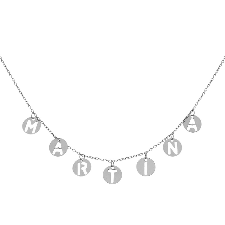 Gargantilla personalizada nombre personal plata 1