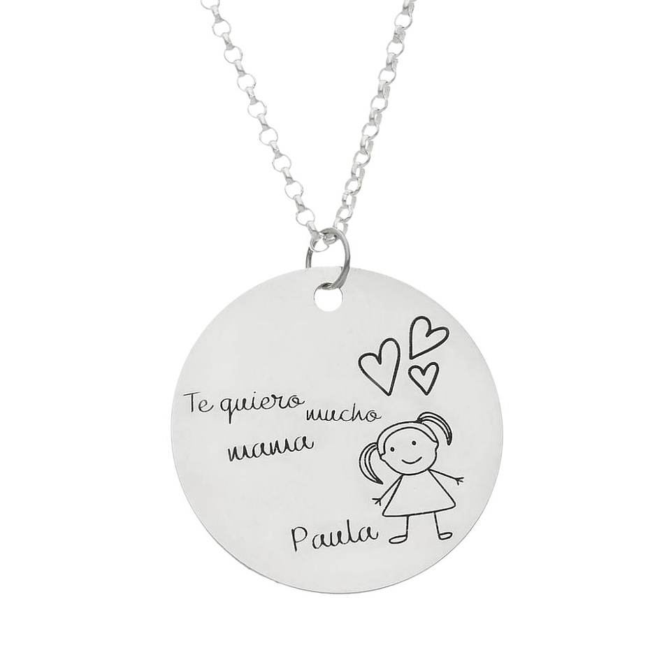 Colgante feliz día mamá plata 4