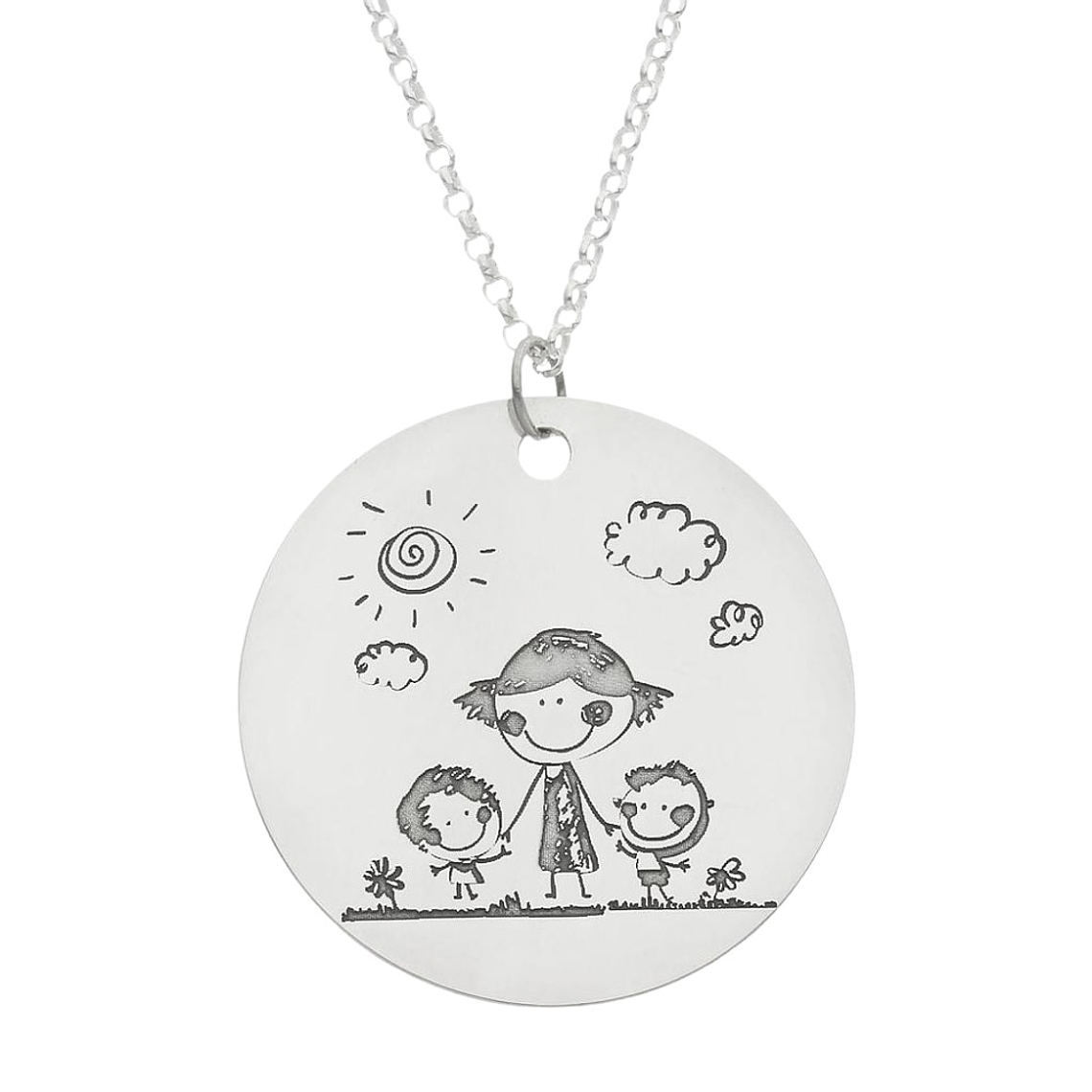 Colgante feliz día mamá plata 10