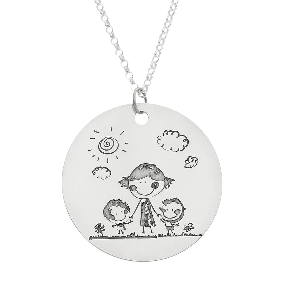 Colgante feliz día mamá plata 10