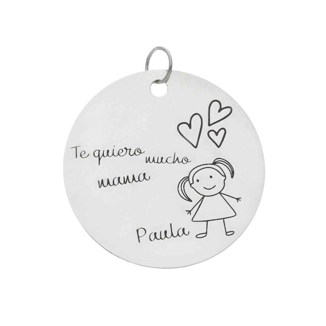 Colgante feliz día mamá plata  3