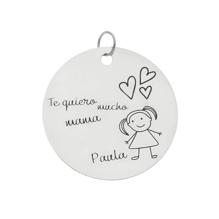 Colgante feliz día mamá plata  3