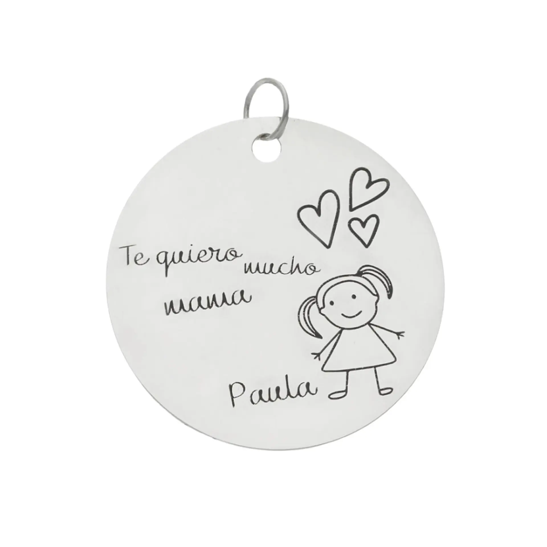 Colgante feliz día mamá plata  8