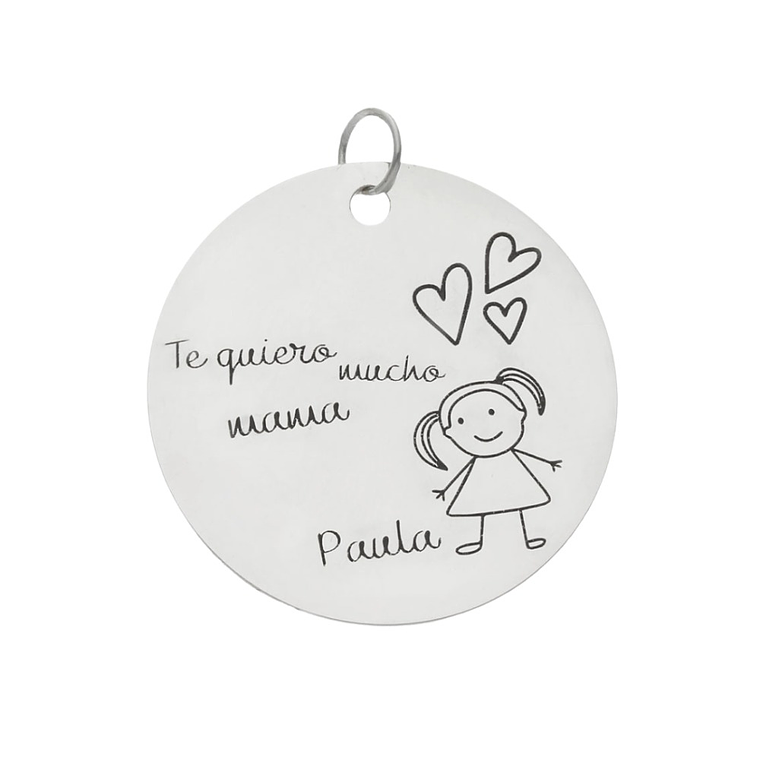 Colgante feliz día mamá plata  3