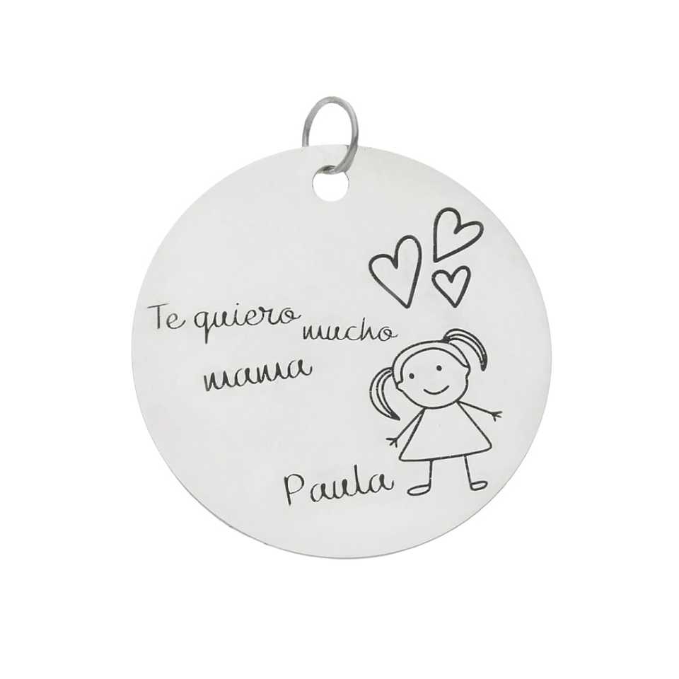 Colgante feliz día mamá plata  3