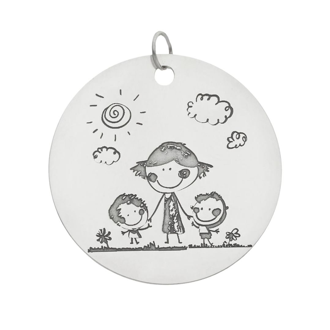 Colgante feliz día mamá plata  7