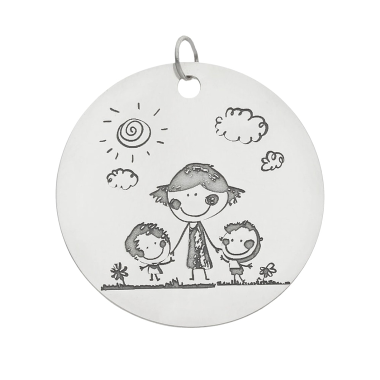 Colgante feliz día mamá plata  7