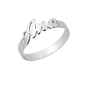 Anillo personalizado con nombre plata
