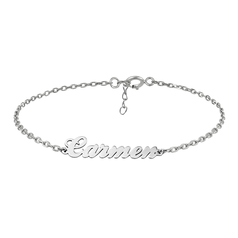 Pulsera personalizada con nombre plata 1