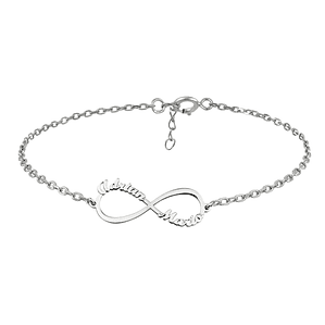 Pulsera personalizada infinito con nombre plata