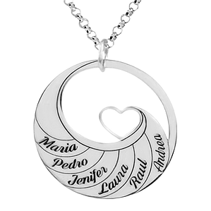 Gargantilla personalizada con nombres y corazón plata