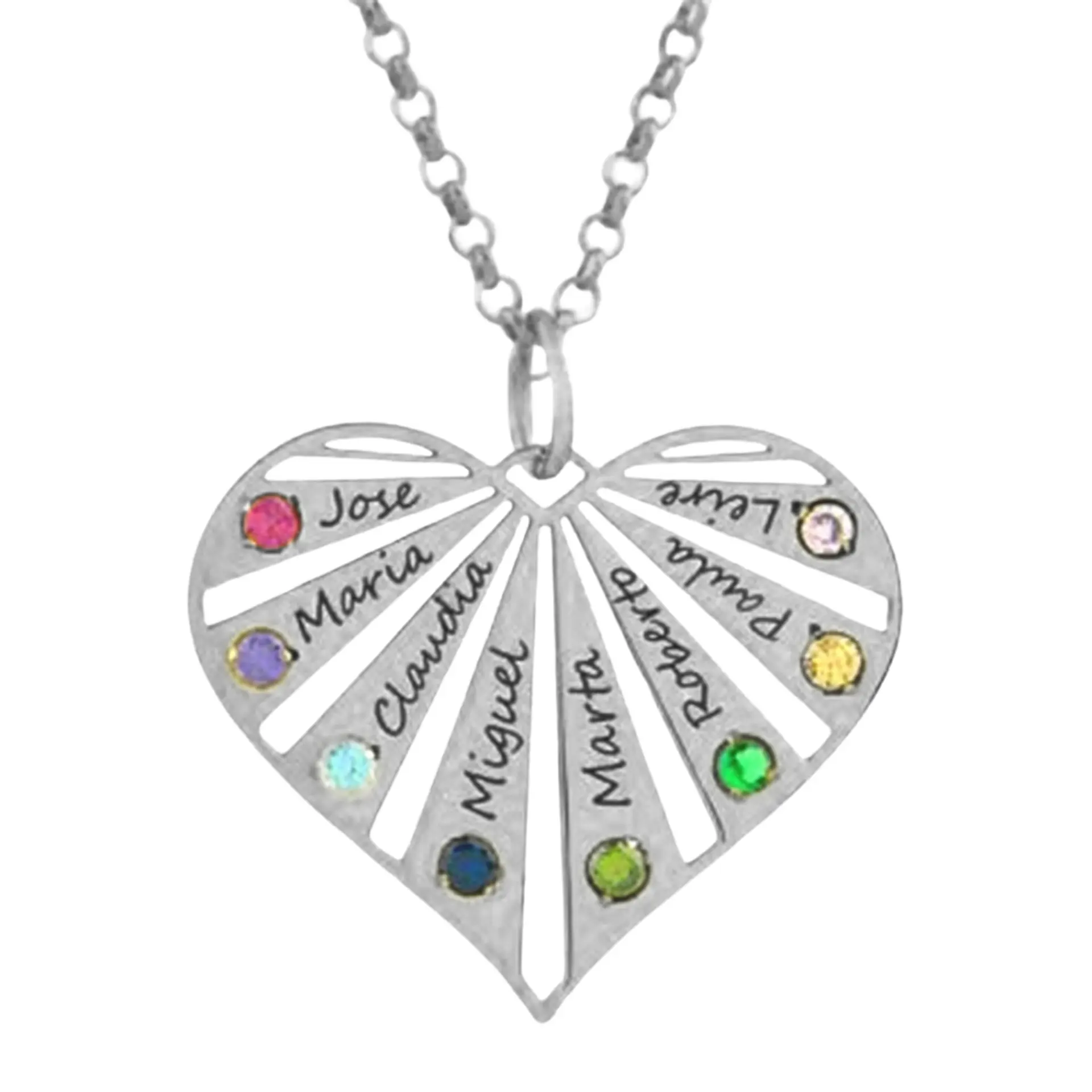 Gargantilla personalizada nombres con zirconitas plata 1