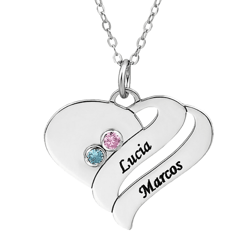 Gargantilla personalizada nombres y zirconitas plata