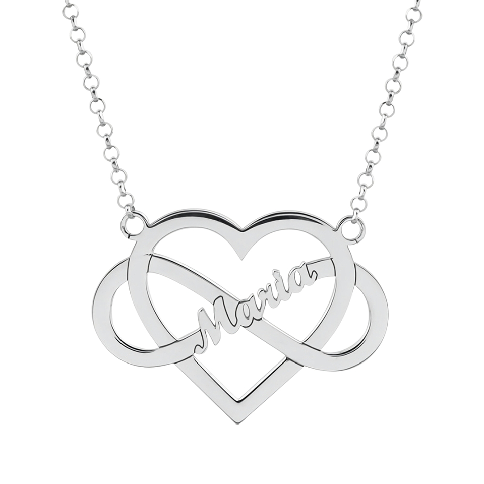 Gargantilla personalizada infinito y corazón con nombre plata  1