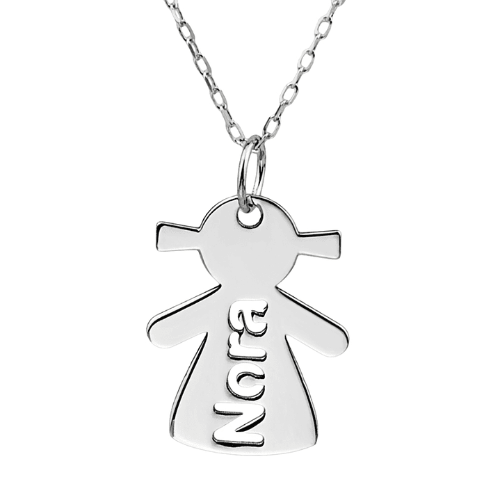 Gargantilla personalizada de niña con nombre plata  1