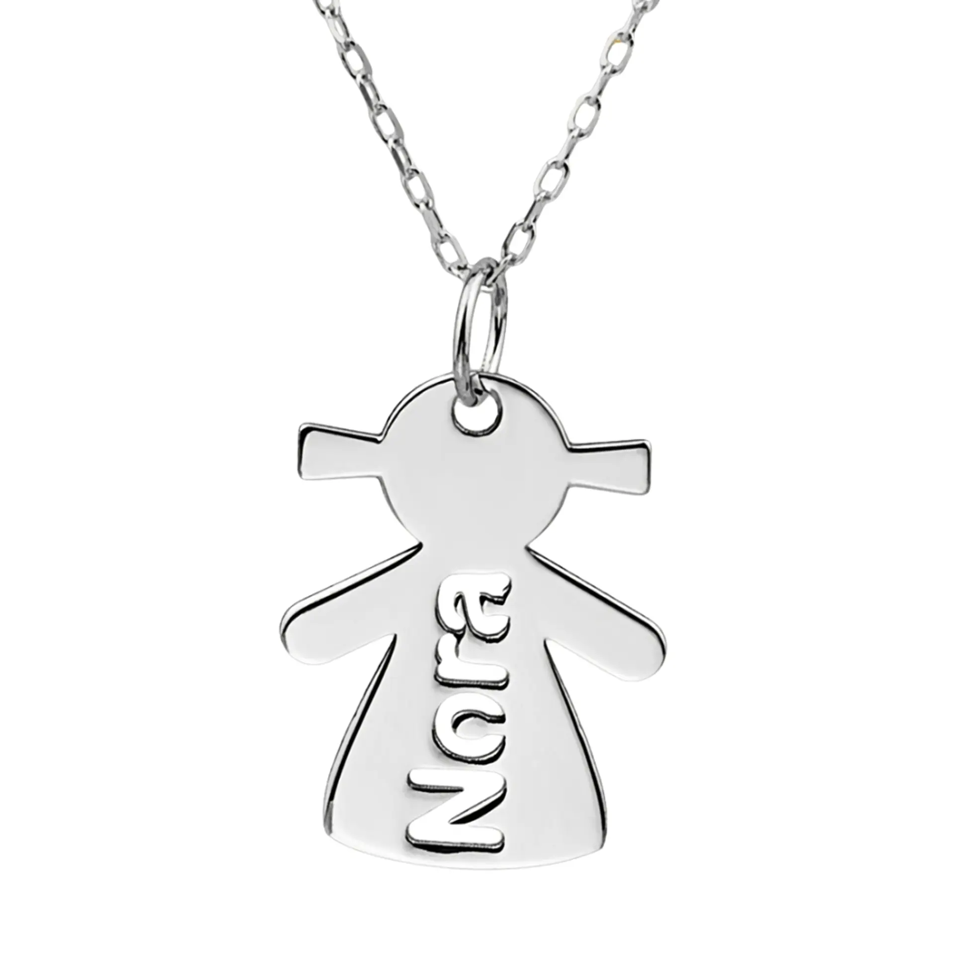 Gargantilla personalizada de niña con nombre plata  1