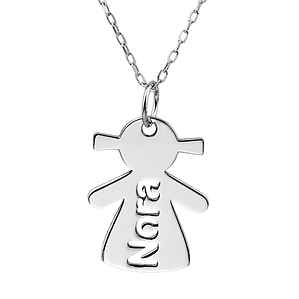 Gargantilla personalizada de niña con nombre plata 