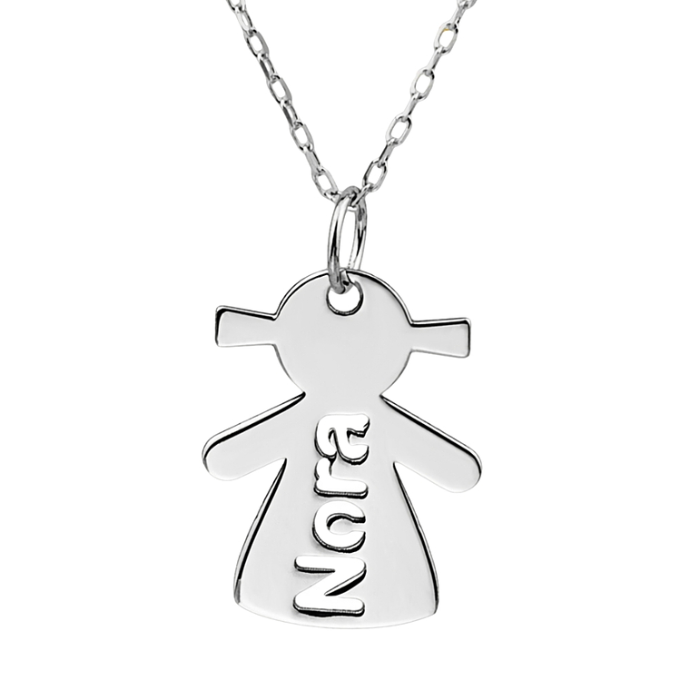 Gargantilla personalizada de niña con nombre plata  1
