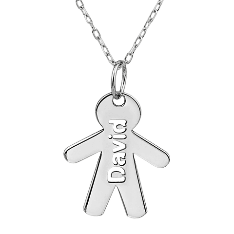 Gargantilla personalizada de niña con nombre plata