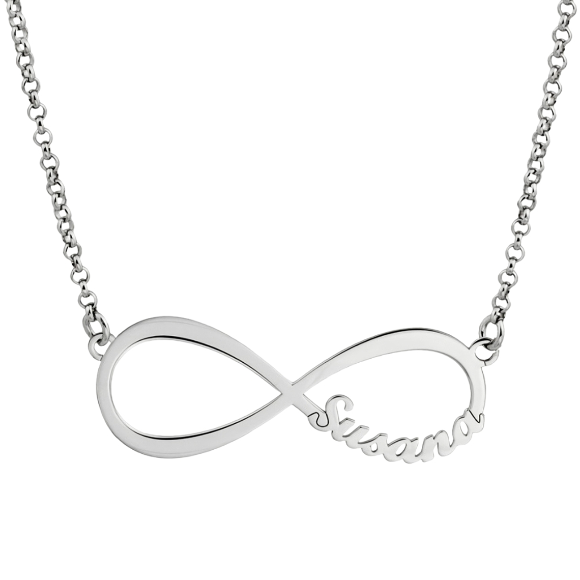 Gargantilla personalizada de infinito con nombre plata  1