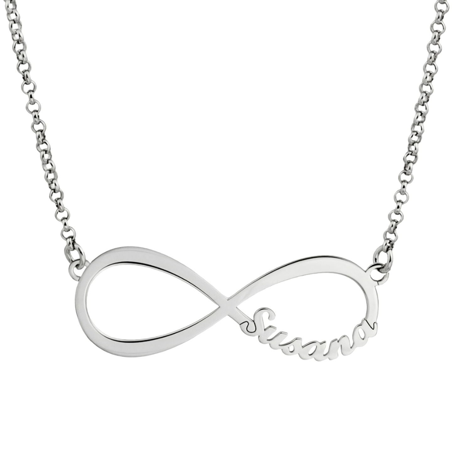 Gargantilla personalizada de infinito con nombre plata  1