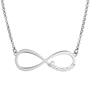 Gargantilla personalizada de infinito con nombre plata 