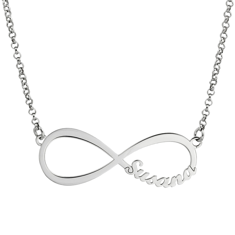 Gargantilla personalizada de infinito con nombre plata  1
