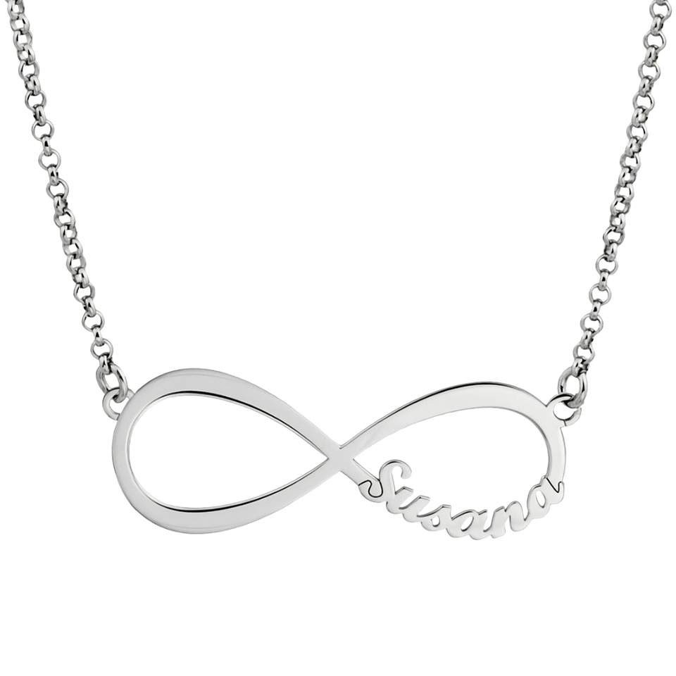 Gargantilla personalizada de infinito con nombre plata  1