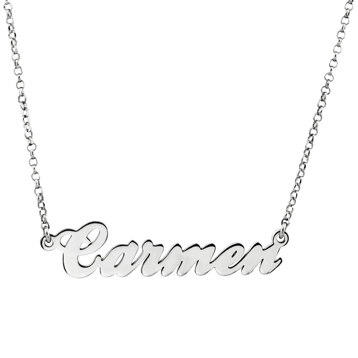 Gargantilla personalizada con nombre horizontal plata 1